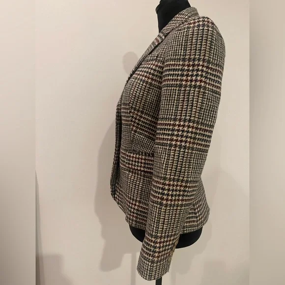 J. Crew Schoolboy Plaid Blazer- size 0 - Picture 4 of 12